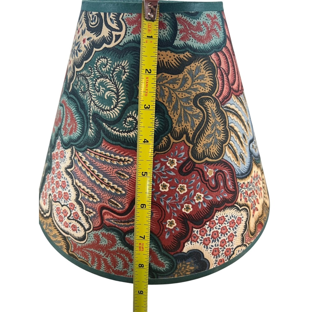 Vintage Boho Eclectic Floral Tapestry Empire Lamp Shade Green Burgundy - Picture 5 of 13